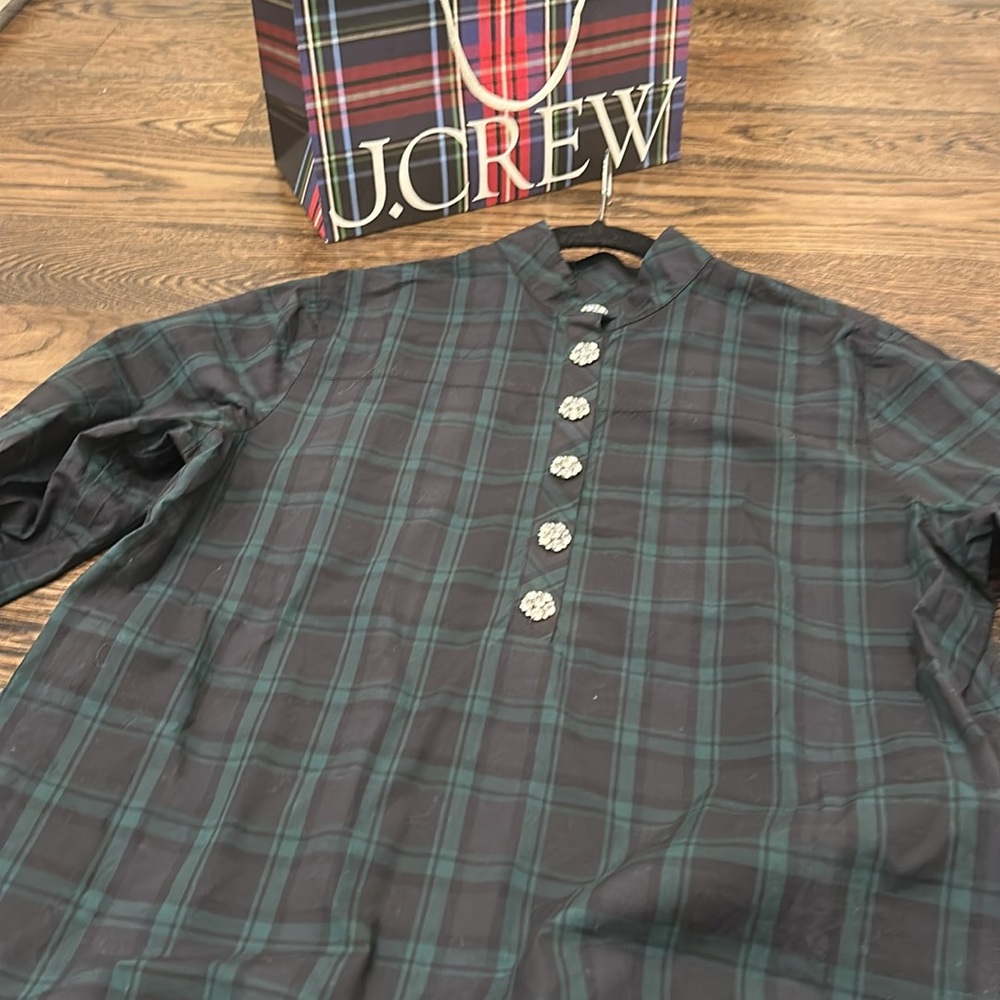 J crew watch plaid tartan holiday top